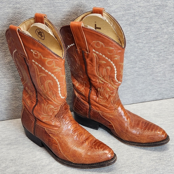 Bottes Cowboy Tony Lama 9 EE – Cuir Marron, Fabriquées Aux USA – Homme – Occasion